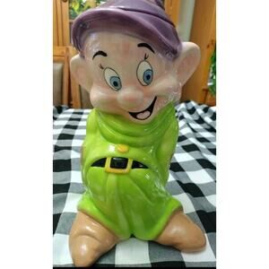 Vintage Disney Dopey Cookie Jar Snow White and the 7 Dwarfs Treasure Craft - 15"